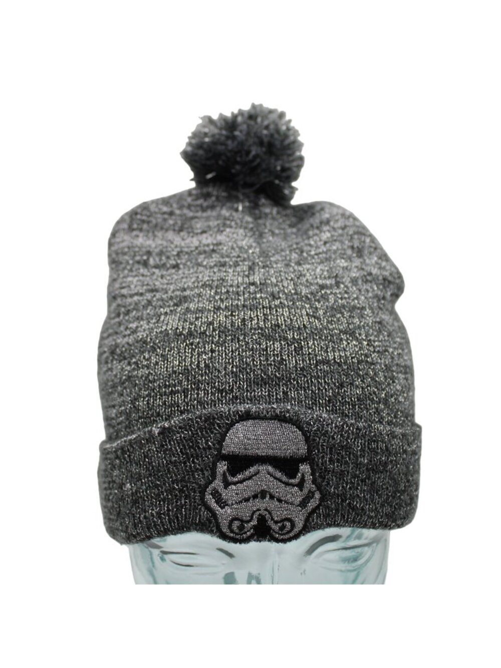 Star Wars Stormtrooper Pom Beanie Winter Hat Skull Cap OSFM Embroidered